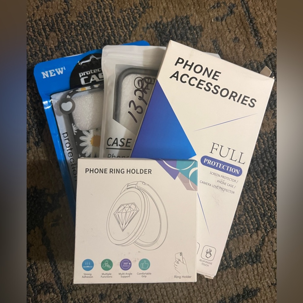 3 Iphone Pro Max Cases,1 screen protecter an 1 phone ring holder